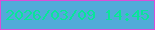 文字の大きさ：2、枠の色：d94fd8、背景の色：51abd9、文字の色：08e699 無料ブログパーツのブログ時計