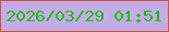 文字の大きさ：4、枠の色：d95037、背景の色：c2ace7、文字の色：26bb08 無料ブログパーツのブログ時計