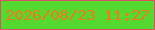 文字の大きさ：5、枠の色：d95163、背景の色：55d830、文字の色：ef7b16 無料ブログパーツのブログ時計