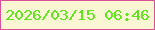 文字の大きさ：1、枠の色：d95296、背景の色：faf5d2、文字の色：61e420 無料ブログパーツのブログ時計