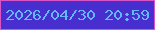 文字の大きさ：5、枠の色：d954c7、背景の色：482dcf、文字の色：64b7fb 無料ブログパーツのブログ時計