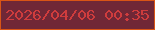 文字の大きさ：2、枠の色：d95515、背景の色：702736、文字の色：cf3c3d 無料ブログパーツのブログ時計