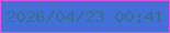 文字の大きさ：4、枠の色：d957e5、背景の色：456fd6、文字の色：396c96 無料ブログパーツのブログ時計