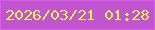文字の大きさ：2、枠の色：d958f0、背景の色：c055ce、文字の色：e8ef5c 無料ブログパーツのブログ時計