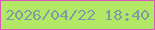 文字の大きさ：1、枠の色：d959b8、背景の色：b2e866、文字の色：839aa5 無料ブログパーツのブログ時計