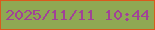 文字の大きさ：4、枠の色：d95a1d、背景の色：8fa853、文字の色：a14296 無料ブログパーツのブログ時計