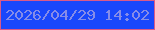 文字の大きさ：3、枠の色：d95a88、背景の色：1947fb、文字の色：858ce8 無料ブログパーツのブログ時計