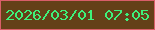 文字の大きさ：2、枠の色：d95e69、背景の色：644018、文字の色：3ef17a 無料ブログパーツのブログ時計