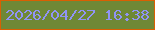 文字の大きさ：5、枠の色：d95f02、背景の色：6f8836、文字の色：9094f5 無料ブログパーツのブログ時計