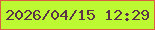 文字の大きさ：2、枠の色：d96043、背景の色：bcf933、文字の色：5b3349 無料ブログパーツのブログ時計