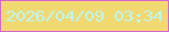 文字の大きさ：5、枠の色：d963d6、背景の色：f2d871、文字の色：b6f8fe 無料ブログパーツのブログ時計