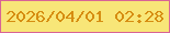 文字の大きさ：3、枠の色：d96495、背景の色：f8e678、文字の色：d68d11 無料ブログパーツのブログ時計