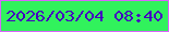 文字の大きさ：2、枠の色：d964fc、背景の色：31f25c、文字の色：4402c0 無料ブログパーツのブログ時計