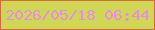 文字の大きさ：5、枠の色：d9693e、背景の色：cfd755、文字の色：e58ee3 無料ブログパーツのブログ時計