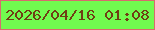 文字の大きさ：5、枠の色：d96b6e、背景の色：71fb4f、文字の色：6f3f14 無料ブログパーツのブログ時計