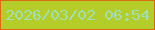 文字の大きさ：5、枠の色：d96c13、背景の色：b5cd29、文字の色：a0dfbc 無料ブログパーツのブログ時計