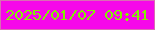 文字の大きさ：4、枠の色：d96cb3、背景の色：f607e9、文字の色：83f005 無料ブログパーツのブログ時計