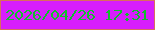 文字の大きさ：3、枠の色：d96d5d、背景の色：d71efc、文字の色：10bd2e 無料ブログパーツのブログ時計