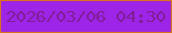 文字の大きさ：4、枠の色：d9701c、背景の色：9d25e8、文字の色：801d96 無料ブログパーツのブログ時計
