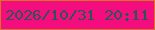 文字の大きさ：2、枠の色：d97223、背景の色：f40d7f、文字の色：2b5551 無料ブログパーツのブログ時計