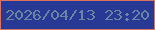 文字の大きさ：2、枠の色：d9725f、背景の色：283995、文字の色：6a84a2 無料ブログパーツのブログ時計
