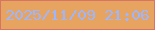 文字の大きさ：5、枠の色：d97366、背景の色：e7a360、文字の色：9cb6ff 無料ブログパーツのブログ時計