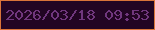 文字の大きさ：5、枠の色：d97439、背景の色：220523、文字の色：70377d 無料ブログパーツのブログ時計