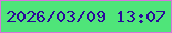 文字の大きさ：2、枠の色：d974de、背景の色：4fe579、文字の色：2a099a 無料ブログパーツのブログ時計