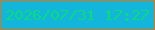 文字の大きさ：5、枠の色：d97615、背景の色：14b5da、文字の色：08dc7c 無料ブログパーツのブログ時計