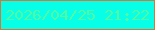 文字の大きさ：3、枠の色：d97636、背景の色：07ffe7、文字の色：53f8a2 無料ブログパーツのブログ時計