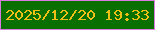 文字の大きさ：4、枠の色：d97ae3、背景の色：097000、文字の色：eebf14 無料ブログパーツのブログ時計