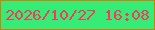 文字の大きさ：3、枠の色：d97b08、背景の色：35ed76、文字の色：f7395e 無料ブログパーツのブログ時計