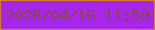 文字の大きさ：5、枠の色：d97c31、背景の色：a627e9、文字の色：8d434a 無料ブログパーツのブログ時計