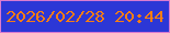 文字の大きさ：4、枠の色：d97cd0、背景の色：2c37d6、文字の色：f57d15 無料ブログパーツのブログ時計