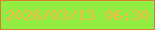 文字の大きさ：1、枠の色：d97d32、背景の色：92ed42、文字の色：fab543 無料ブログパーツのブログ時計