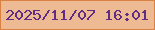 文字の大きさ：5、枠の色：d98043、背景の色：eeba94、文字の色：602d82 無料ブログパーツのブログ時計