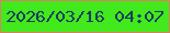 文字の大きさ：2、枠の色：d98063、背景の色：42e91c、文字の色：183b62 無料ブログパーツのブログ時計