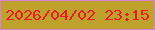 文字の大きさ：2、枠の色：d981d2、背景の色：bea22b、文字の色：ea1b21 無料ブログパーツのブログ時計