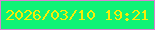 文字の大きさ：4、枠の色：d981d4、背景の色：0ff376、文字の色：f8ed06 無料ブログパーツのブログ時計