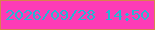 文字の大きさ：3、枠の色：d9824c、背景の色：fd3bb6、文字の色：25b6d3 無料ブログパーツのブログ時計