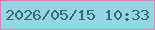 文字の大きさ：4、枠の色：d982ac、背景の色：95d5e4、文字の色：346a70 無料ブログパーツのブログ時計