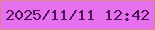 文字の大きさ：4、枠の色：d9838f、背景の色：e770ee、文字の色：4e1756 無料ブログパーツのブログ時計