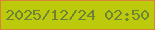 文字の大きさ：2、枠の色：d98434、背景の色：bdc90b、文字の色：6d8437 無料ブログパーツのブログ時計