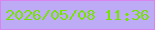 文字の大きさ：2、枠の色：d984ee、背景の色：bdabf5、文字の色：78e207 無料ブログパーツのブログ時計