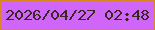 文字の大きさ：1、枠の色：d98620、背景の色：cf65f9、文字の色：3b271f 無料ブログパーツのブログ時計