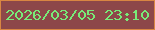 文字の大きさ：4、枠の色：d98642、背景の色：8d4749、文字の色：78eb78 無料ブログパーツのブログ時計