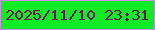 文字の大きさ：4、枠の色：d986f0、背景の色：0eec25、文字の色：721152 無料ブログパーツのブログ時計