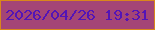 文字の大きさ：5、枠の色：d9871b、背景の色：a44576、文字の色：5314b6 無料ブログパーツのブログ時計