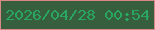 文字の大きさ：2、枠の色：d98787、背景の色：375f3e、文字の色：29a760 無料ブログパーツのブログ時計