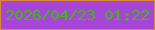 文字の大きさ：2、枠の色：d98839、背景の色：a645d6、文字の色：3fba15 無料ブログパーツのブログ時計